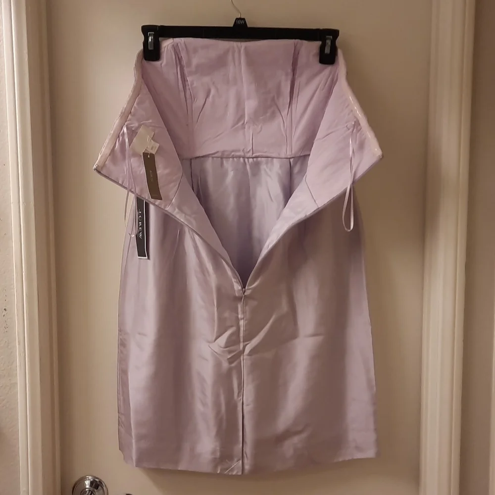 NWT, J. Crew Alexia Silk Slub Strapless Dress